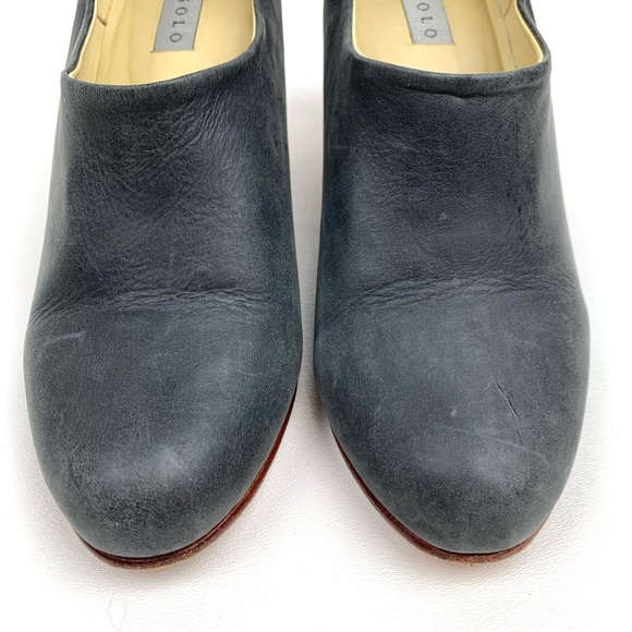 Nisolo Austin Mule Bootie Smoke Black Leather Stacked Heel Clog Boot Size 8 - Picture 4 of 7